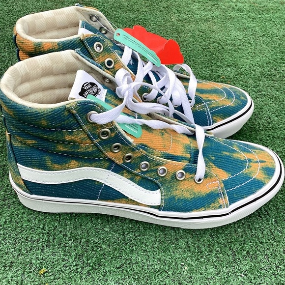 Vans new Comfycush Sk&-Hi In Bloom Blue Yellow Size 7.0(Men)/8.5(Women) - Picture 1 of 13